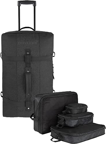 normani Reisetasche 125 L Reisetrolley mit Rollen mit 4 Kleidertaschen Farbe Schwarz von normani