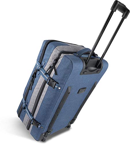 normani Reisetasche mit Rollen - Trolley in 45, 90 oder 125 Liter verfügbar - Handgepäck Bordgepäck Reisetrolley Farbe Blau/Grau Größe 125 Liter von normani