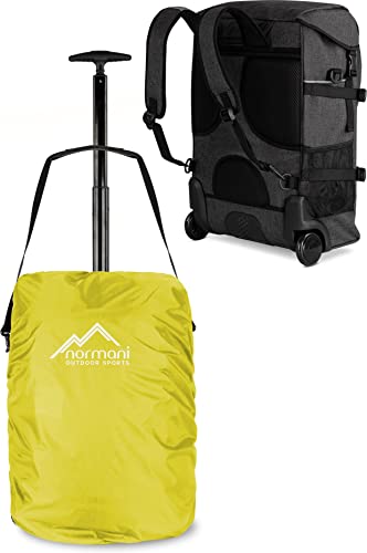 normani Reisetasche Trolley und Rucksack in Einem mit Regenüberzug - 37 L - 50x37x20 cm Handgepäckmaße Farbe Gelb von normani
