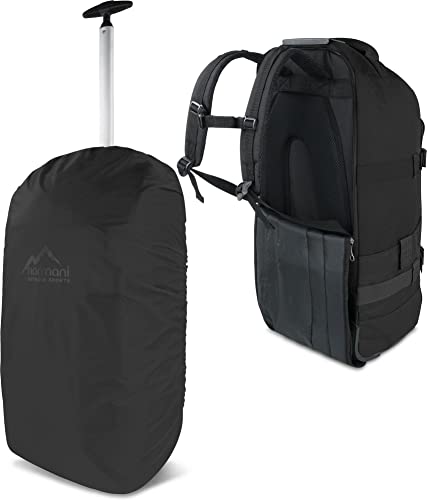 normani Reisetasche mit Rucksackfunktion und Regenüberzug- Trolley 60 Liter - Backpack Farbe Schwarz von normani