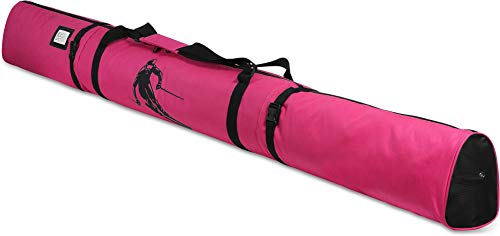 normani Skitasche 200 cm Skisackhülle für 1 Paar Ski und Stöckern Farbe Pink von normani
