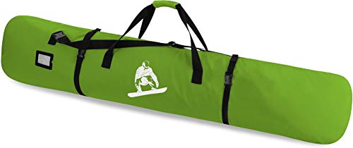 normani Snowboardtasche Snowboardbag dopplet gepolsterter Board Bag - 166 cm Länge mit integriertes Adressfeld und Schultergurt Farbe Limette von normani