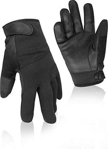 normani Tactical Neopren Einsatzhandschuhe mit schnitthemmender Kevlar®-Einlage Farbe Dunkelschwarz Größe XXL von normani