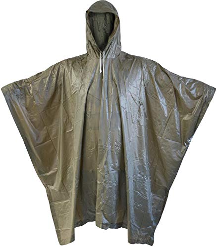 normani Unisex Regenponcho/Regencape für Erwachsene Einheitsgröße Regen Poncho Vinyl Gr. 200 x 127 cm Farbe Oliv von normani