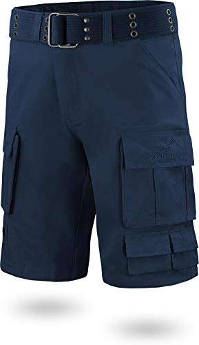 normani Vinatge Cargo Shorts mit Gürtel US BDU Bermuda für Herren aus 100% Bio-Baumwolle Farbe Navy Größe M von normani