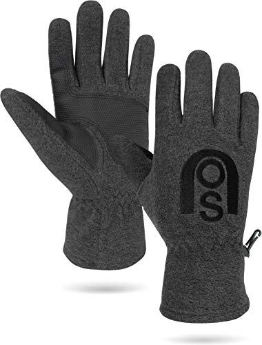 normani Winter Fleece Handschuhe Schwarz mit Thinsulatefütterung bis -10 Grad Farbe Anthrazit Größe M von normani