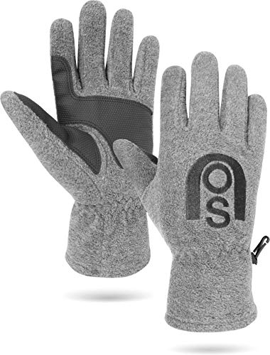 normani Winter Fleece Handschuhe Schwarz mit Thinsulatefütterung bis -10 Grad Farbe Grau mit Silikonhandfläche Größe L von normani