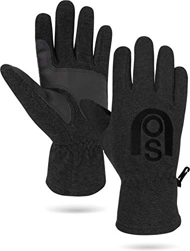 normani Winter Fleece Handschuhe Schwarz mit Thinsulatefütterung bis -10 Grad Farbe Schwarz mit Silikonhandfläche Größe M von normani