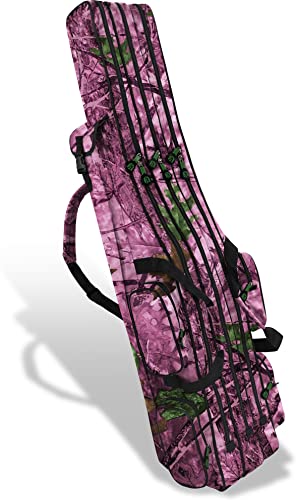 normani XXL Angel Tasche Futteral 190cm oder 210cm Rutentasche Anglerrucksack - 8 Taschen für 6 Ruten und Kescher Farbe Hunting Camo Pink Größe 210 cm von normani