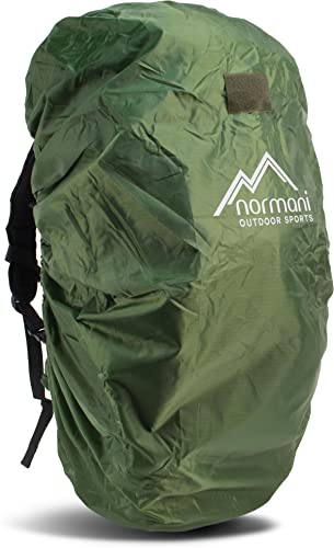 normani wasserdichte Rucksackhülle Cover mit Patch-Klettfläche - für Rucksäcke von 20 bis 130 Liter Farbe Olive Größe L/60-70 Liter von normani