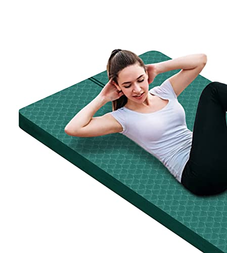 nuveti Große Trainingsmatte – 15 mm dicke Yogamatte | Workout-Matte für Fitness, Yoga, Pilates, Dehnungs- und Bodenübungen für Damen und Herren mit gratis Tragegurt von nuveti