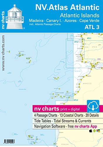ATL 3 - NV Atlas Atlantic - Atlantic Islands/Madeira - Canary Islands - Azores - Cape Verdes [ Seekarte Atlantik NV Verlag Papier und Digital] von nv charts