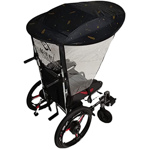 oUyOo Elektrische Rollstuhl-Regenschirm-Markise, Sonnenschutz-Regenschutz, UV-Beständiger Schutz, Rollstuhl-Regenschirm-Ständer Für Die Meisten Rollstühle von oUyOo