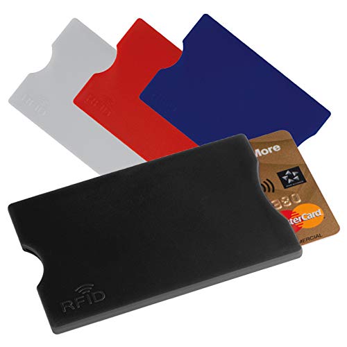 4x RFID Kartenetui / Farbe: je 1x schwarz, blau, rot und weiß von ohne Markenname