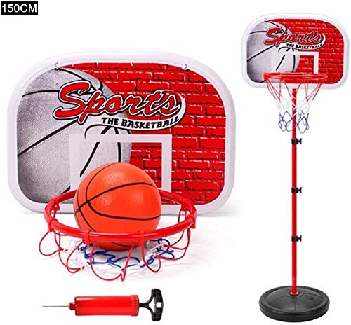 Tragbarer Höhenverstellbar Basketballkorb Basketballständer, 1,2 M / 1,5 M / 1,65 M, 3 Größe Optional (Size : 150CM(Basketball Board 34x24cm)) von okuya