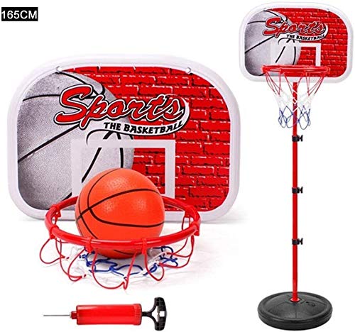 Tragbarer Höhenverstellbar Basketballkorb Basketballständer, 1,2 M / 1,5 M / 1,65 M, 3 Größe Optional (Size : 165CM(Basketball Board 46x32cm)) von okuya