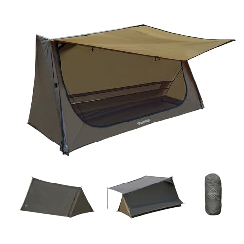 onewind Ultraleichtes Bivy-Zelt für Einzelpersonen, 3-Jahreszeiten-Rucksackzelt mit Baldachin, wasserdicht, Bushcraft-Unterschlupf, leicht, kompakt, 1-Personen-Zelt für Camping, Rucksackreisen, von onewind