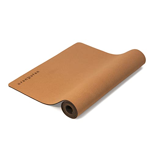 Antirutsch Yogamatte aus Kork & Natur-Kautschuk – 100% nachhaltig & schadstofffrei – rutschfeste Bio Fitness-Matte aus reinen Natur-Materialien – Cork Gymnastik-Matte für Yoga & Pilates – 183x68x0,5cm von orangutan