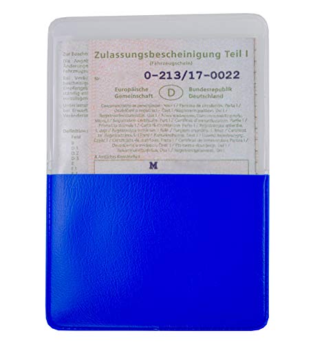 orgaexpert KFZ Schein Schutzhülle 1 Fach Made in Germany Etui Mappe Kartenhülle Fahrzeugschein Hülle (Blau) von orgaexpert