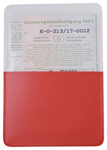 orgaexpert KFZ Schein Schutzhülle 1 Fach Made in Germany Etui Mappe Kartenhülle Fahrzeugschein Hülle (Rot) von orgaexpert