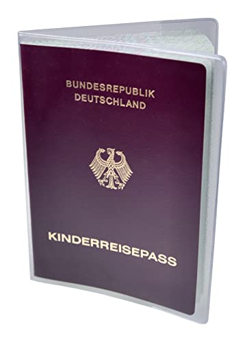 orgaexpert Kinderreisepass Schutzhülle 134x98mm mit Buchrücken Made in Germany Schutzhülle transparent Ausweisetui Mappe von orgaexpert