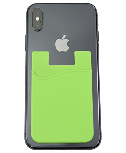 orgaexpert Smartphone Handy Kartenhalter selbstklebend Silikon Card Case Holder Ausweisetui (Grün) von orgaexpert