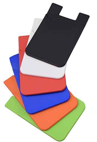 orgaexpert Smartphone Handy Kartenhalter selbstklebend Silikon Card Case Holder Ausweisetui (Schwarz) von orgaexpert