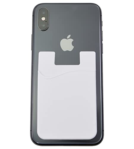orgaexpert Smartphone Handy Kartenhalter selbstklebend Silikon Card Case Holder Ausweisetui (Weiß) von orgaexpert
