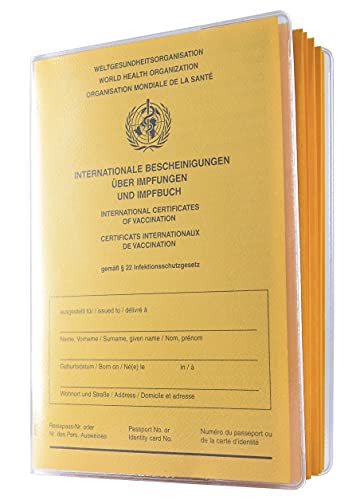 orgaexpert 10er Set Schutzhüllen für aktuellen Impfpass (hochwertige Umschlaghülle mit Buchrücken) dokumentenecht - Made in Germany Impfausweis Impfbuch Hülle Etui Impfbescheinigung von orgaexpert