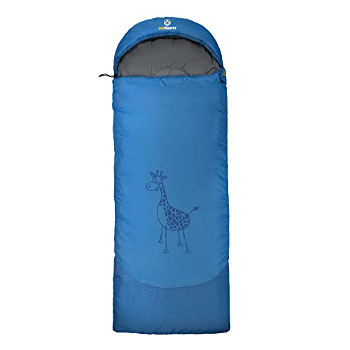 outdoorer Kinderschlafsack Dream Express - Deckenschlafsack für Kinder, mit Baumwolle gefüttert (Blau/Giraffe) von outdoorer