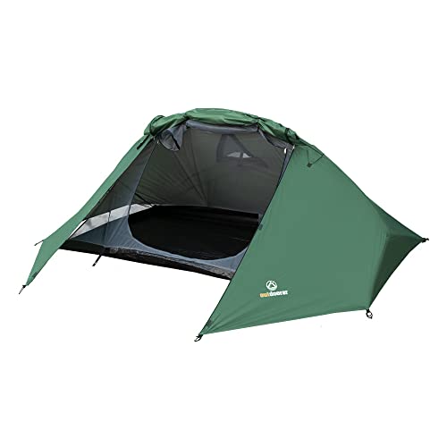 outdoorer Trekkingzelt für 1-2 Personen Trek It Easy 2, leichtes Fix up Schnellaufbau-Zelt mit Apsis, kleines Packmaß, grün, von outdoorer