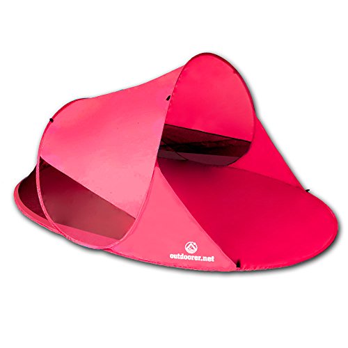 outdoorer Wurfmuschel Zack II pink - große Strandmuschel, Popup Strandzelt mit UV Schutz 60, Sonnenschutz und Windschutz am Strand von outdoorer