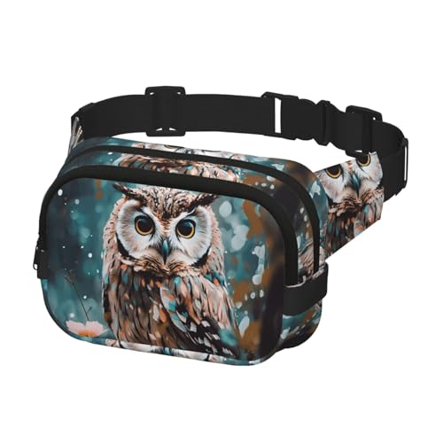 Gürteltasche für Damen und Herren, niedliche Eulen-Tier-Hüfttaschen mit verstellbaren Trägern, Brusttasche, Reise-Umhängetasche von peiyeety