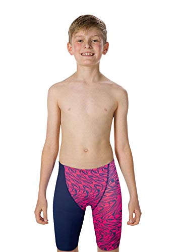 pentland brands plc Speedo Junior Jungen Fastskin Endurance+ Hohe Tailleed Schwimmhosen - Marineblau/Rosa (24) von pentland brands plc