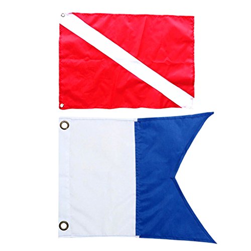 Perfeclan 2 Stücke Größen Rot Blau Taucher Unten Boot Flagge Tauchen Zeichen von Perfeclan
