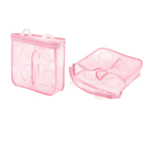 perfk 2 Stück Schuhreinigungs-Wäschesäcke, vielseitige Reinigungs-Schuhtasche für Damen und Herren für die Waschmaschine für Turnschuhe, Strümpfe, ROSA von perfk