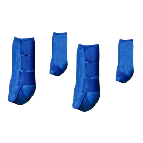 perfk 4-teiliges Beinschutz-Set für Pferdestiefel, langlebige Reitausrüstung, Beinwickel-Set, Beinschützer für das Reittraining, Blau, S von perfk