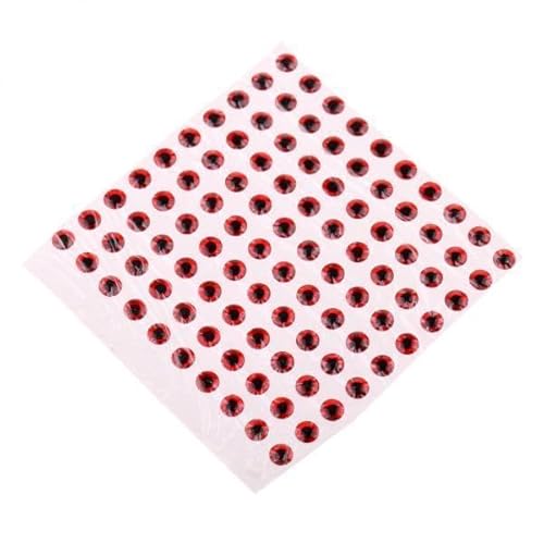 perfk 5x100 Stücke 4mm Augen 3D Holographische Angeln Köder Augen Fliegen Binden Rot von perfk