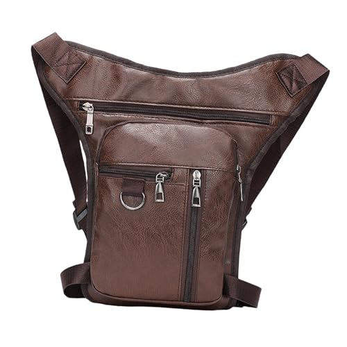 perfk Bag Outdoor Verstellbarer Beingurt Multi Taschen Design Hüfttasche, Dunkelbraun von perfk