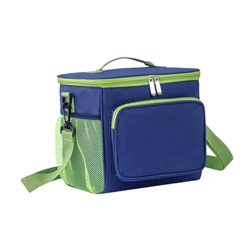 perfk Isolierte Kühltasche, Handtasche, tragbare Kühltasche für das Mittagessen zum Wandern, Strand, Ausflug, Blau von perfk