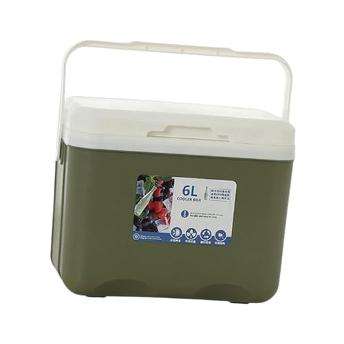 perfk Kühlbox, 6 l, persönliche tragbare Eistruhe, kleine, hart isolierte Box für, Picknick, gewerbliche Frischhaltung, Grün von perfk