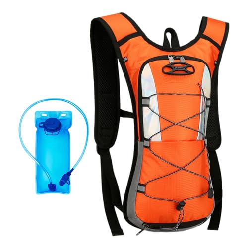perfk Trinkrucksack für Wanderer mit 2 l Wasserblase Trinkrucksack Wassertagesrucksack zum Radfahren Bergsteigen Radfahren , Orange von perfk
