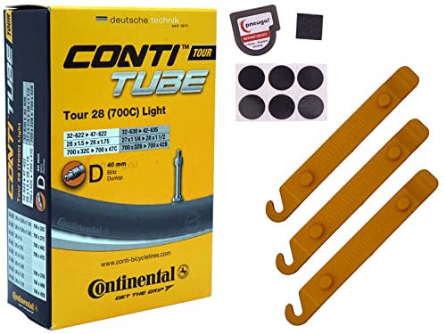 1x Schlauch Continental 32-622 (28x1.25) 700x32C DV 40mm Dunlopventil +Reifenheber von pneugo!