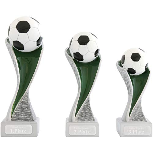 Pokal L Fußball Ball mit Gravurplatte und Gravur von pokalspezialist
