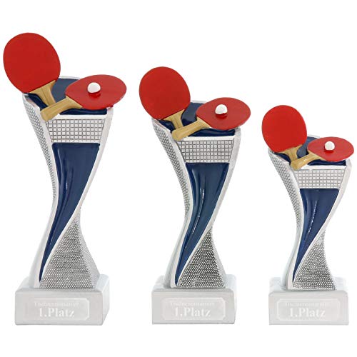 Pokal L Tischtennis Pokal Pokalset METZ mit Gravurplatte und Gravur von pokalspezialist