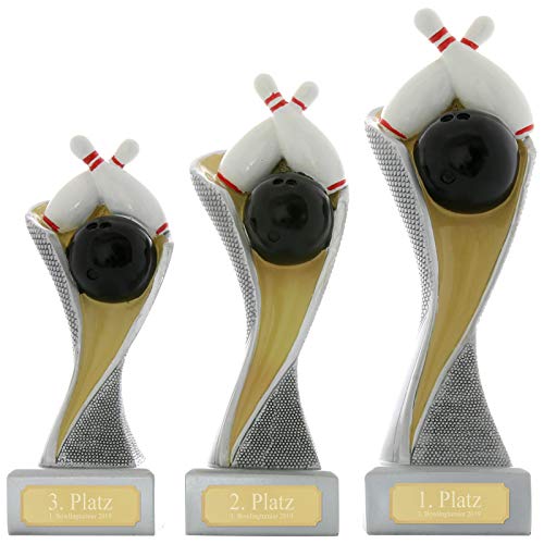 Pokal S Bowling Kegeln Pokal Pokalset METZ mit Gravurplatte und Gravur von pokalspezialist
