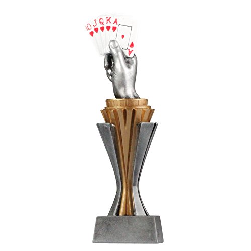 pokalspezialist Pokal Trophae SALAKA Skat mit Gravur Skatturnier ca. 21 cm hoch Skatpokal Groeße M von pokalspezialist