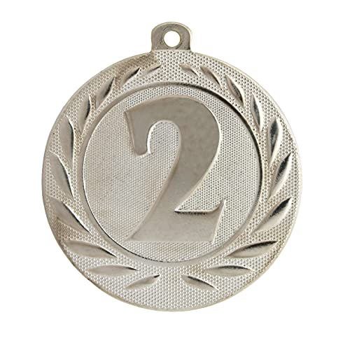 pokalspezialist 10 Stück Silber Medaille ARNAR mit Zahl 1 2 3 50 mm Stahl von pokalspezialist