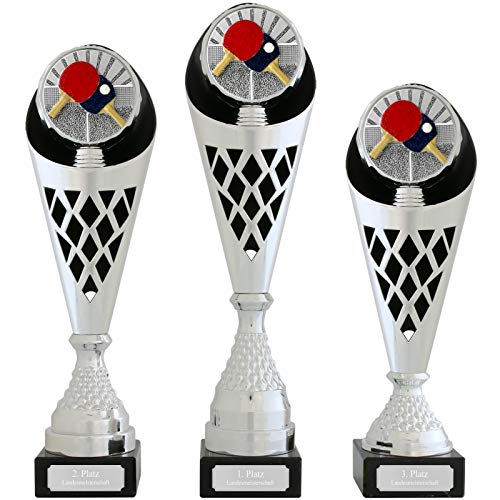 pokalspezialist Pokal M Pokal Tischtennis Serie Verdun Trophäe Silber groß mit Gravur von pokalspezialist
