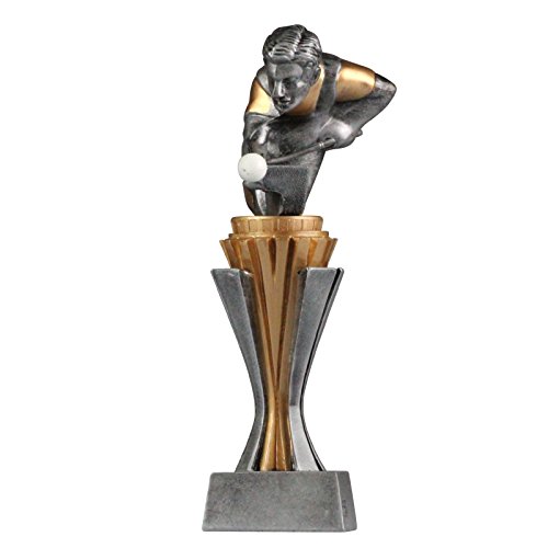 pokalspezialist Pokal Trophäe Snooker/Billard mit Gravur ca. 17 cm hoch Größe S von pokalspezialist